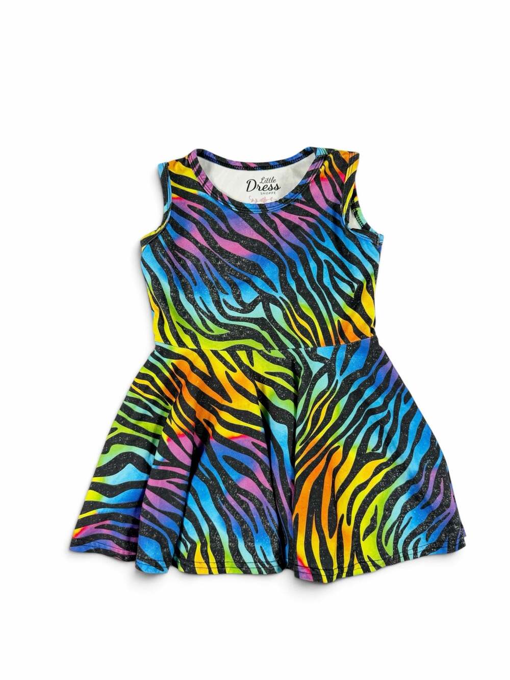 Little Dress Shoppe Rainbow Zebra Twirly Dress Girls Size 2